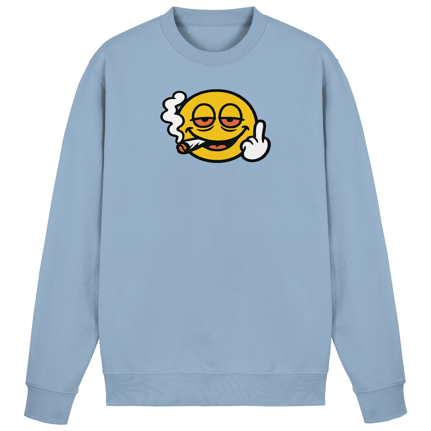 Smiley mit Mittelfinger – Wie ein Joint, nur zum Anziehen - Basic Sweatshirt