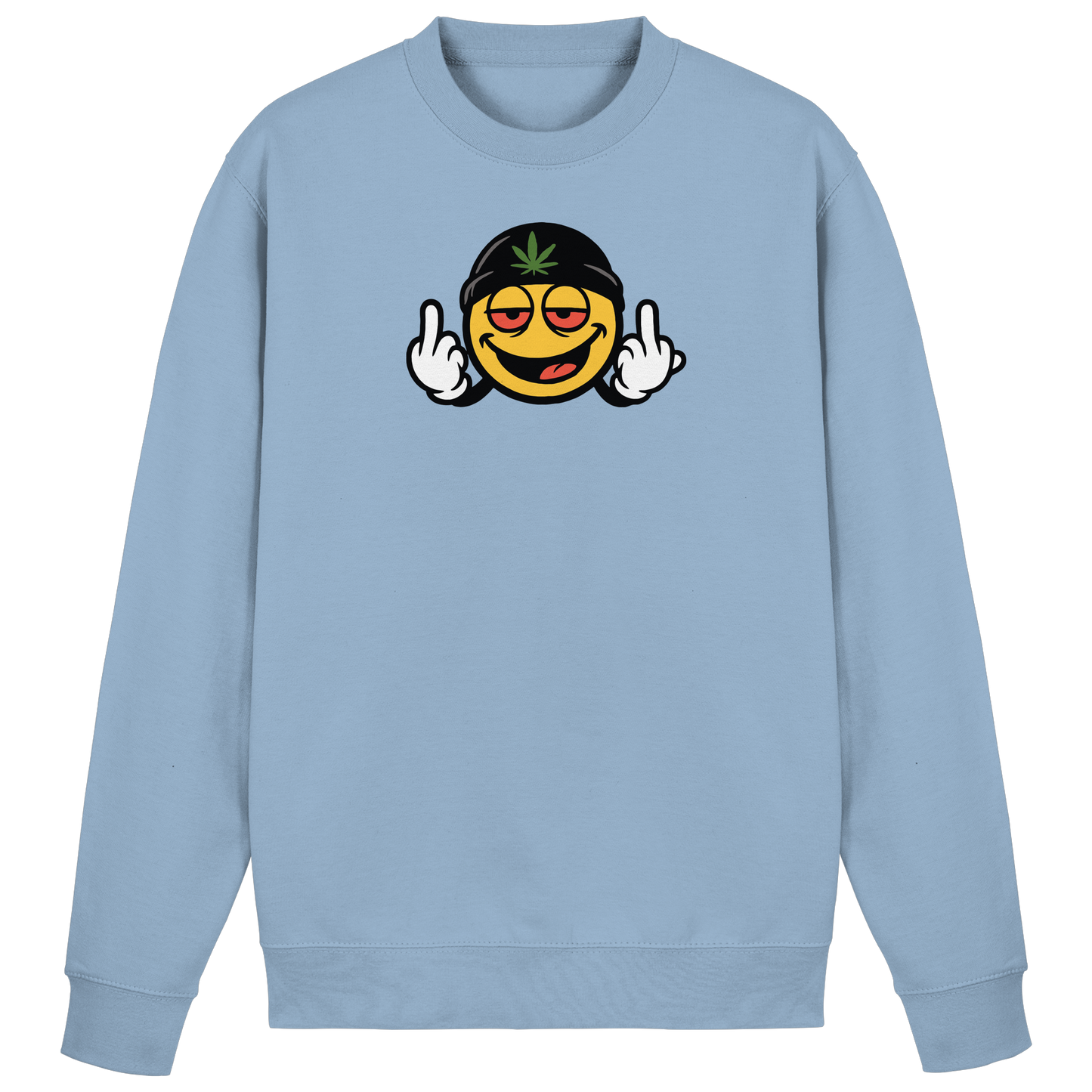 Smiley mit Mittelfinger – Lächeln. Ziehen. Grenzen setzen. - Basic Sweatshirt
