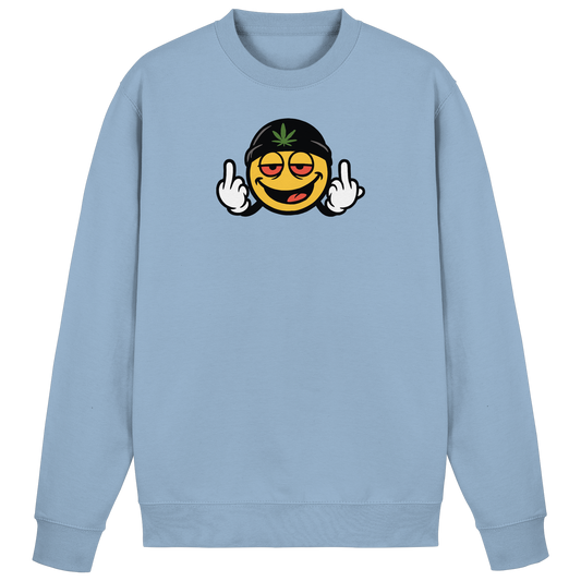 Smiley mit Mittelfinger – Lächeln. Ziehen. Grenzen setzen. - Basic Sweatshirt