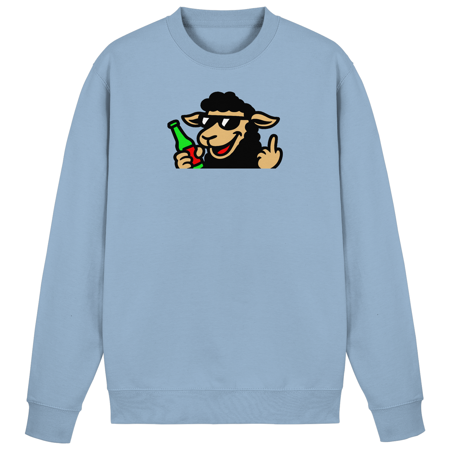 Schaf mit Mittelfinger im Partymodus – Zu viel Konfetti, zu wenig Geduld - Basic Sweatshirt
