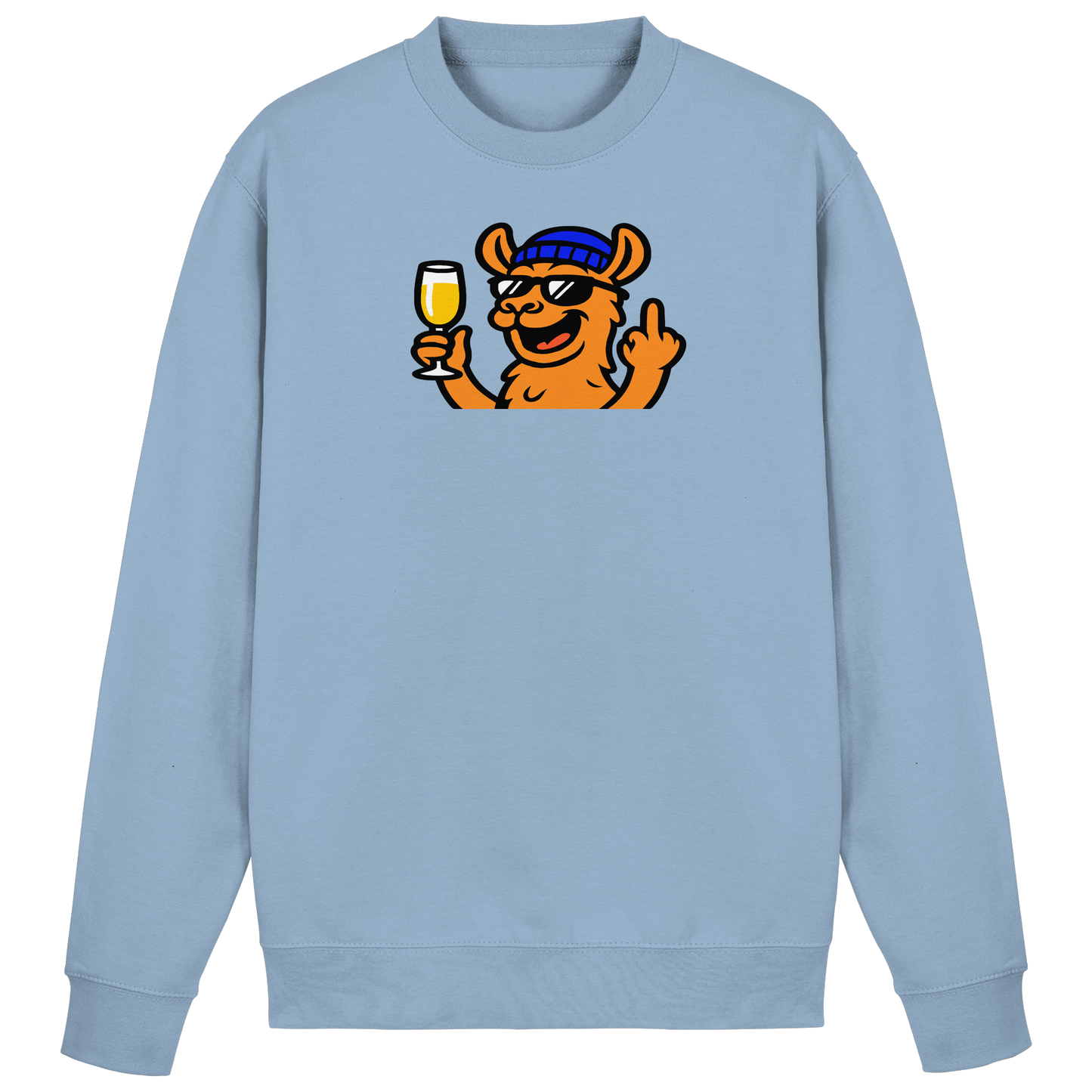 Lama mit Mittelfinger – Der ultimative Stoppschild für Laberer - Basic Sweatshirt