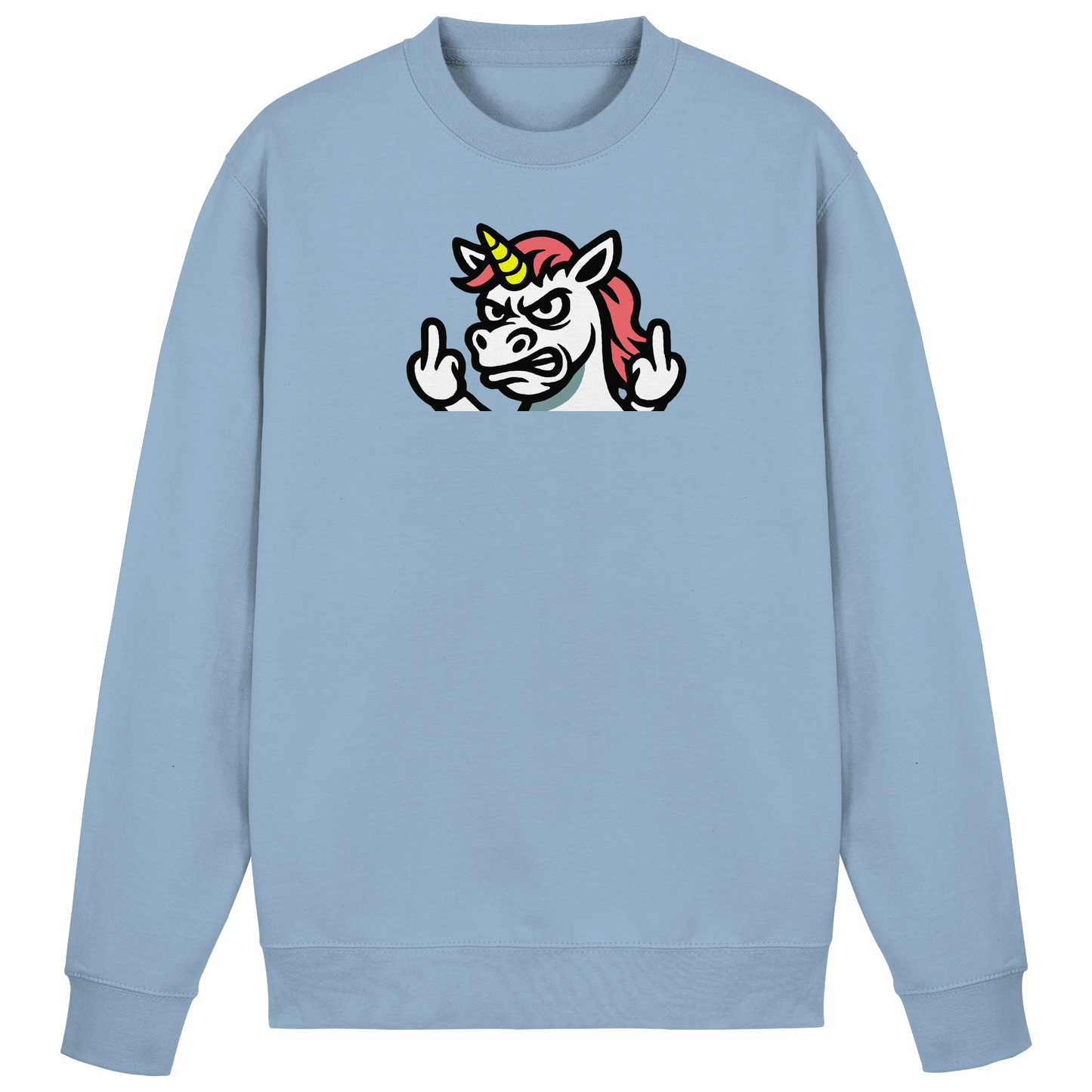 Einhorn mit Mittelfinger – Sag’s mit dem Horn - Basic Sweatshirt