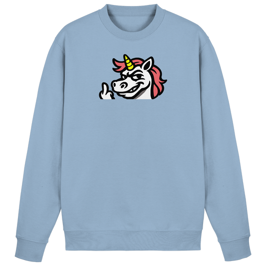 Einhorn mit Mittelfinger – Zu süß zum Ertragen, zu frech zum Ignorieren - Basic Sweatshirt