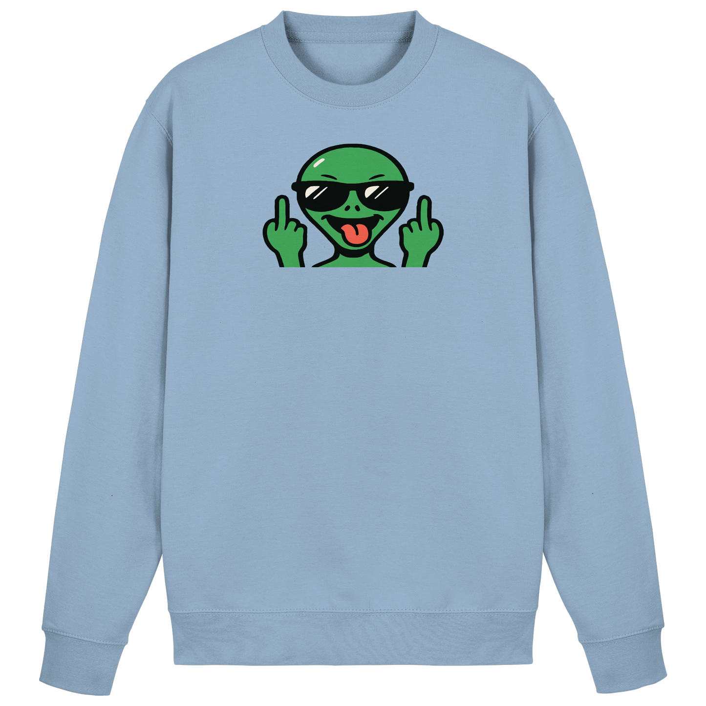 Alien mit Mittelfinger – Grüße vom Planeten Genervt - Basic Sweatshirt