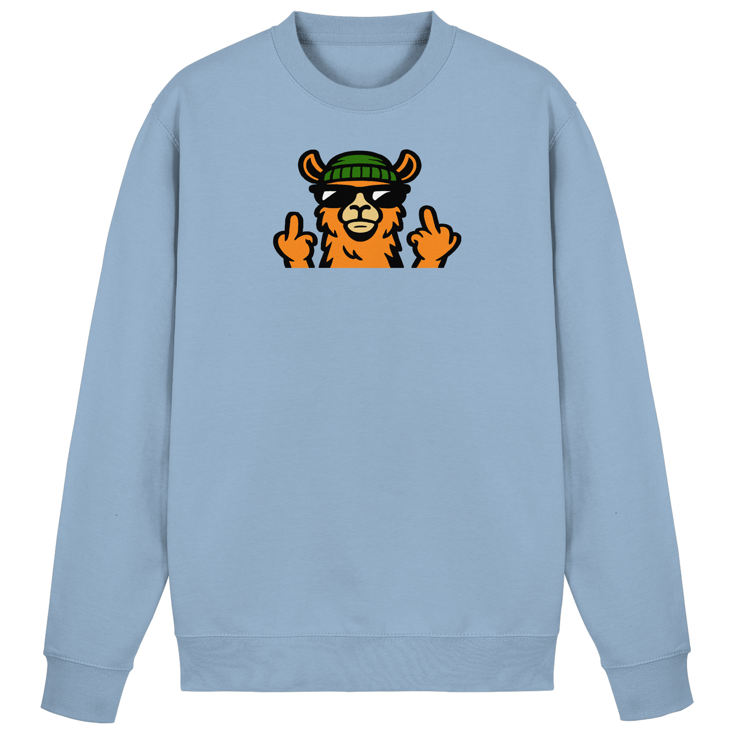 Lama mit Mittelfinger – Dein freches Statement gegen nervige Fragen und blöde Menschen - Basic Sweatshirt