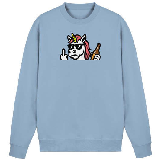 Einhorn mit Mittelfinger – Rave-Rainbow in Rebellion - Basic Sweatshirt