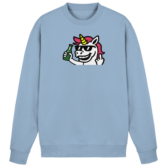 Einhorn mit Mittelfinger – Im Partymodus scheißt’s auf Glitzerregeln - Basic Sweatshirt