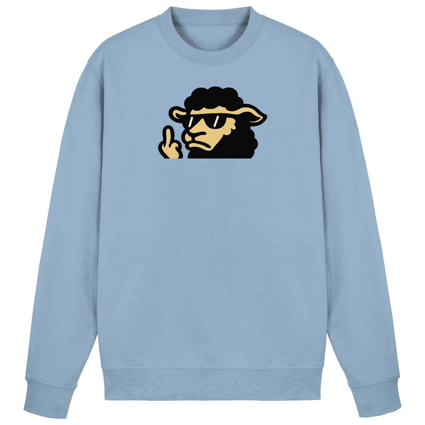 Schwarzes Schaf mit Mittelfinger – Lieber auffallen als mitlaufen - Basic Sweatshirt
