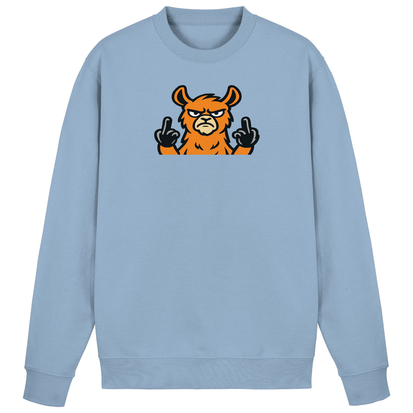 Lama mit Mittelfinger – Das Modeaccessoire für klare Kante und Ruhe - Basic Sweatshirt