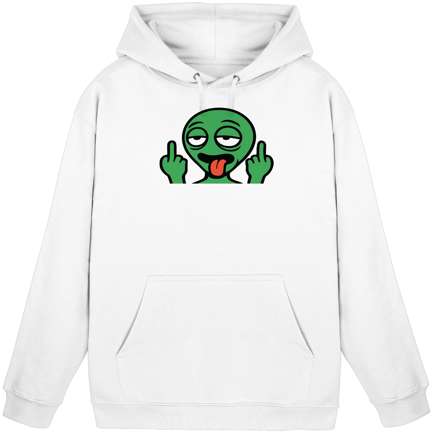 Alien mit Mittelfinger – Ich will nach Hause, aber erst flippe ich euch noch - Basic Unisex Hoodie