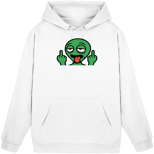 Alien mit Mittelfinger – Ich will nach Hause, aber erst flippe ich euch noch - Basic Unisex Hoodie