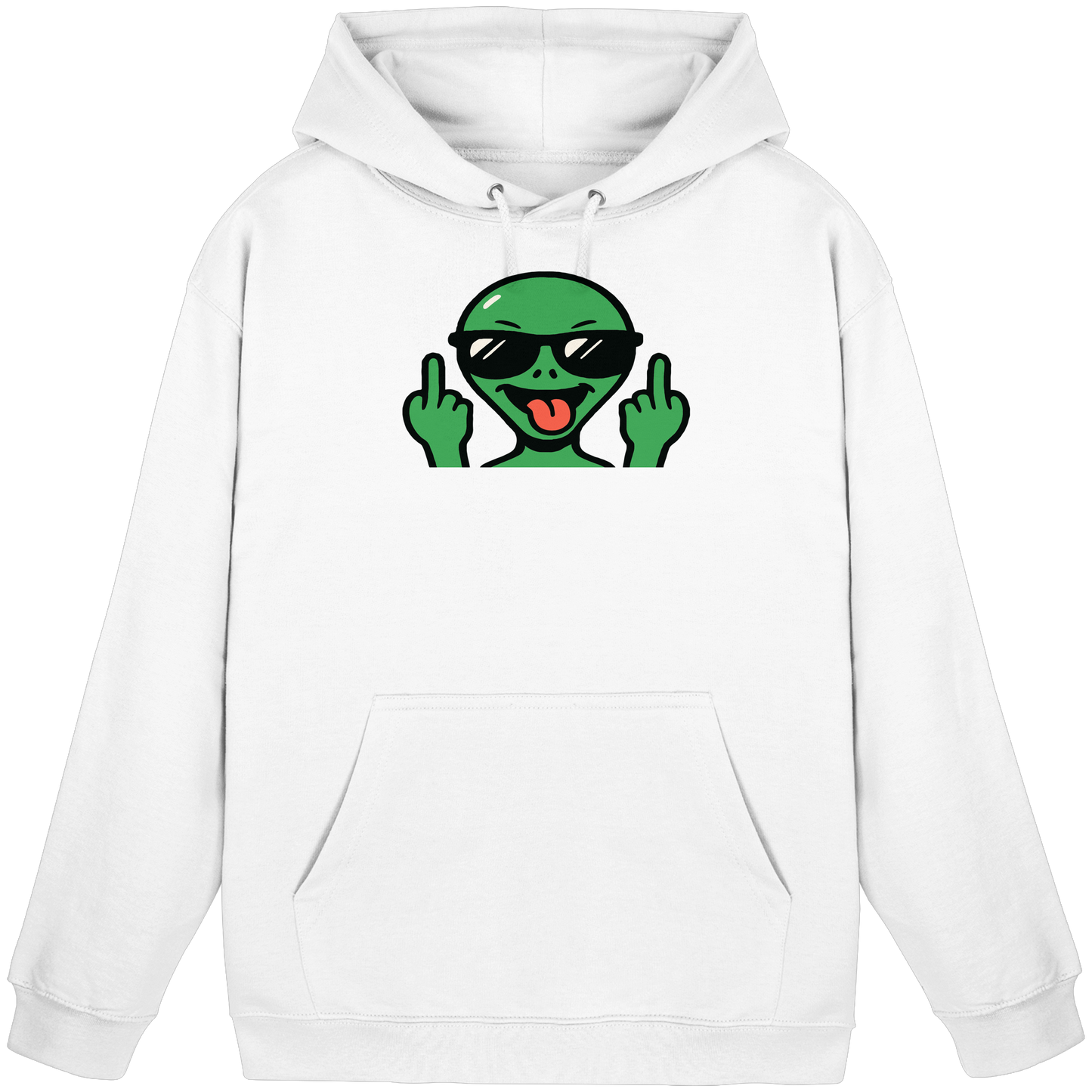 Alien mit Mittelfinger – Grüße vom Planeten Genervt - Basic Unisex Hoodie