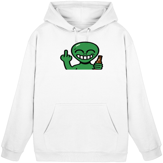 Alien mit Mittelfinger – Cosmic Party, irdischer Finger - Basic Unisex Hoodie