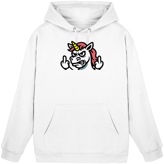 Einhorn mit Mittelfinger – Sag’s mit dem Horn - Basic Unisex Hoodie