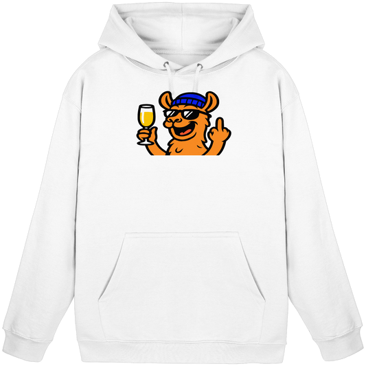 Lama mit Mittelfinger – Der ultimative Stoppschild für Laberer - Basic Unisex Hoodie