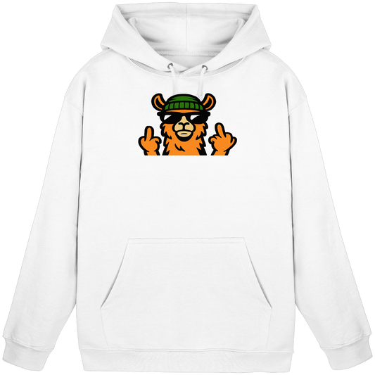 Lama mit Mittelfinger – Dein freches Statement gegen nervige Fragen und blöde Menschen - Basic Unisex Hoodie