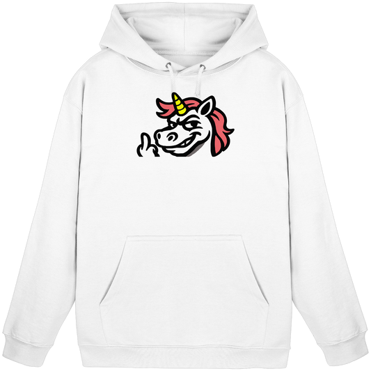 Einhorn mit Mittelfinger – Zu süß zum Ertragen, zu frech zum Ignorieren - Basic Unisex Hoodie