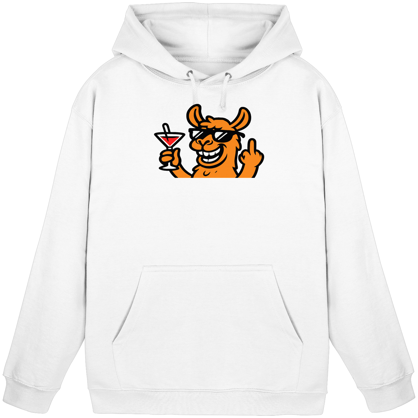 Lama mit Mittelfinger – Partymodus mit Attitüde  - Basic Unisex Hoodie