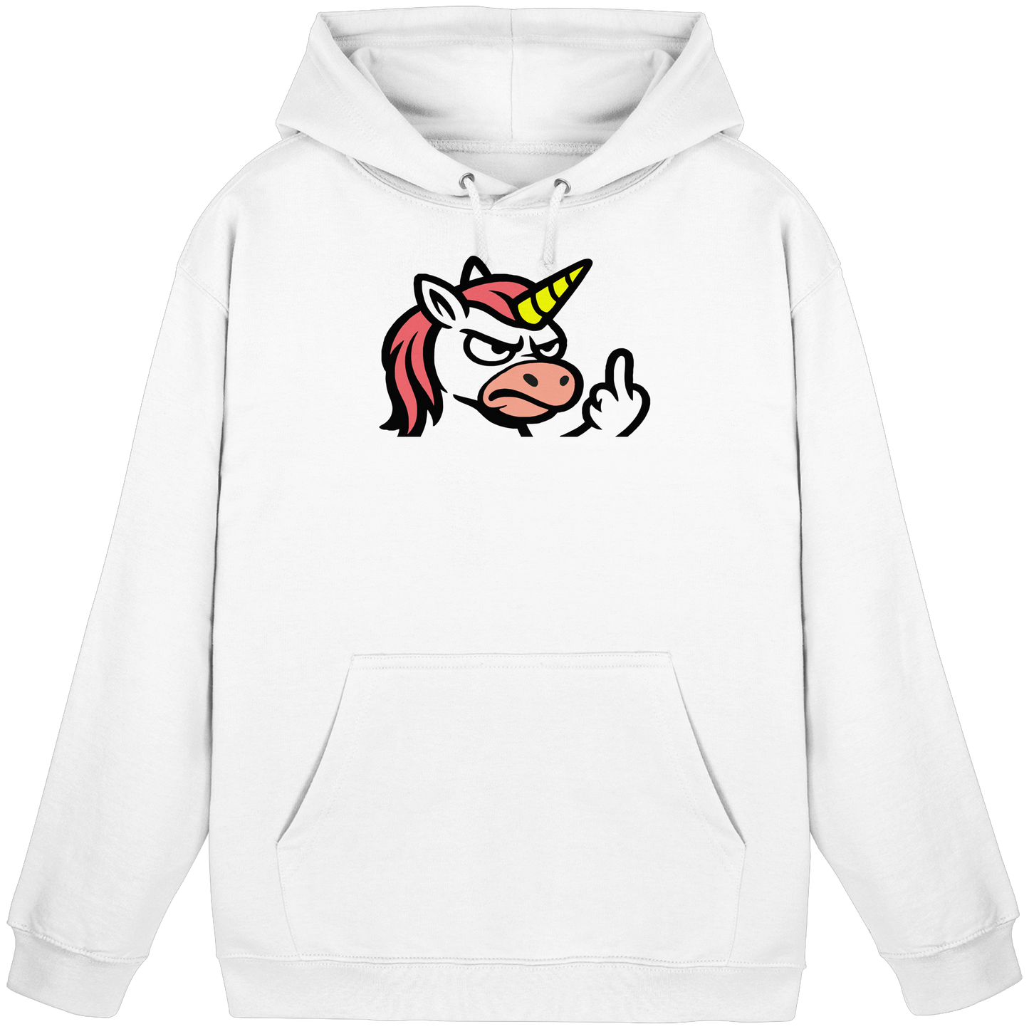 Einhorn mit Mittelfinger – Magie war gestern, jetzt kommt Klartext - Basic Unisex Hoodie