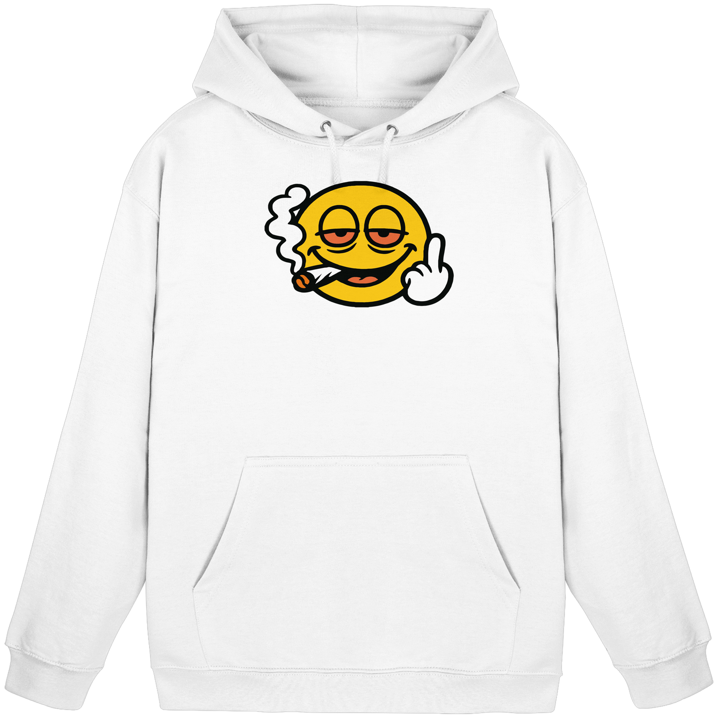 Smiley mit Mittelfinger – Wie ein Joint, nur zum Anziehen - Basic Unisex Hoodie