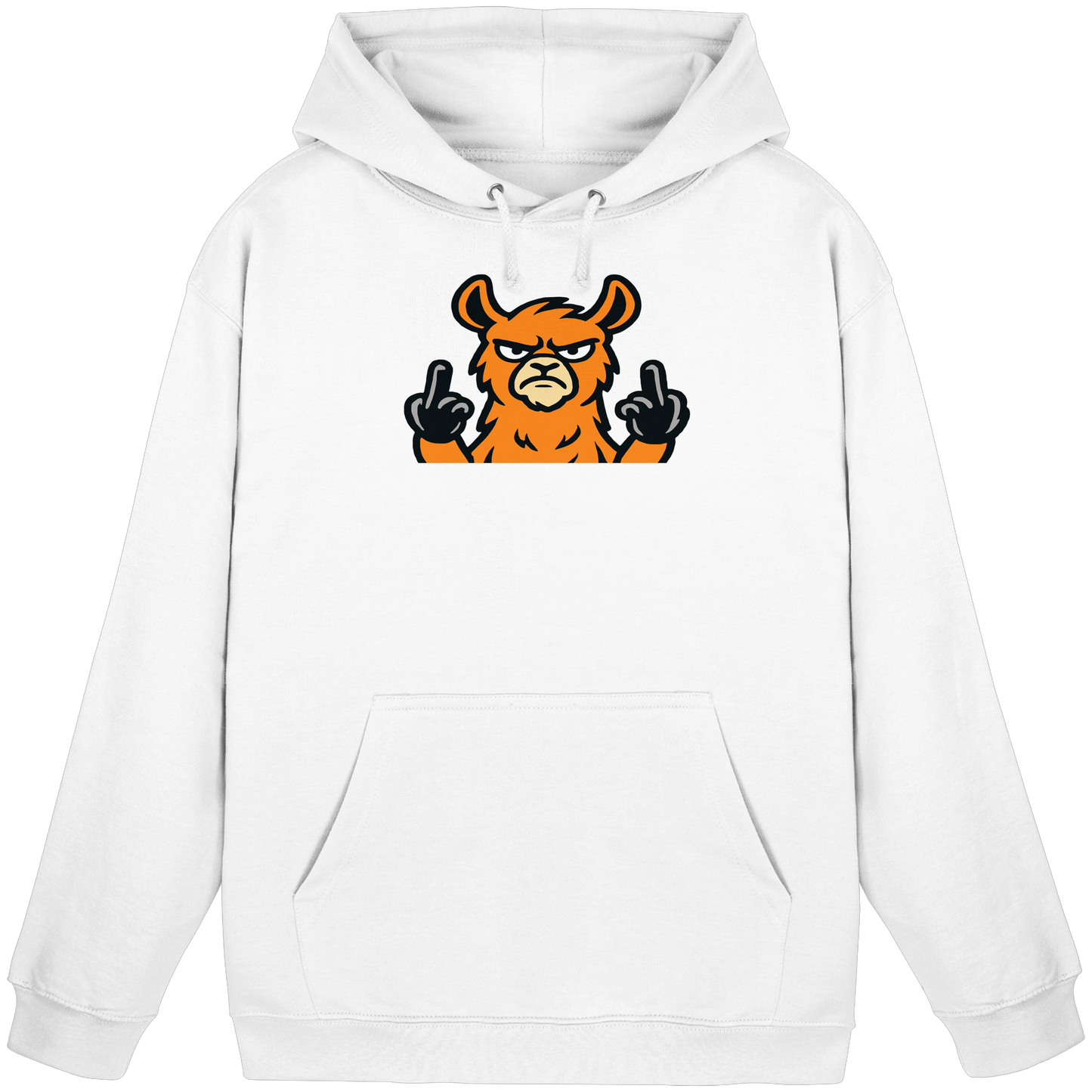 Lama mit Mittelfinger – Das Modeaccessoire für klare Kante und Ruhe - Basic Unisex Hoodie