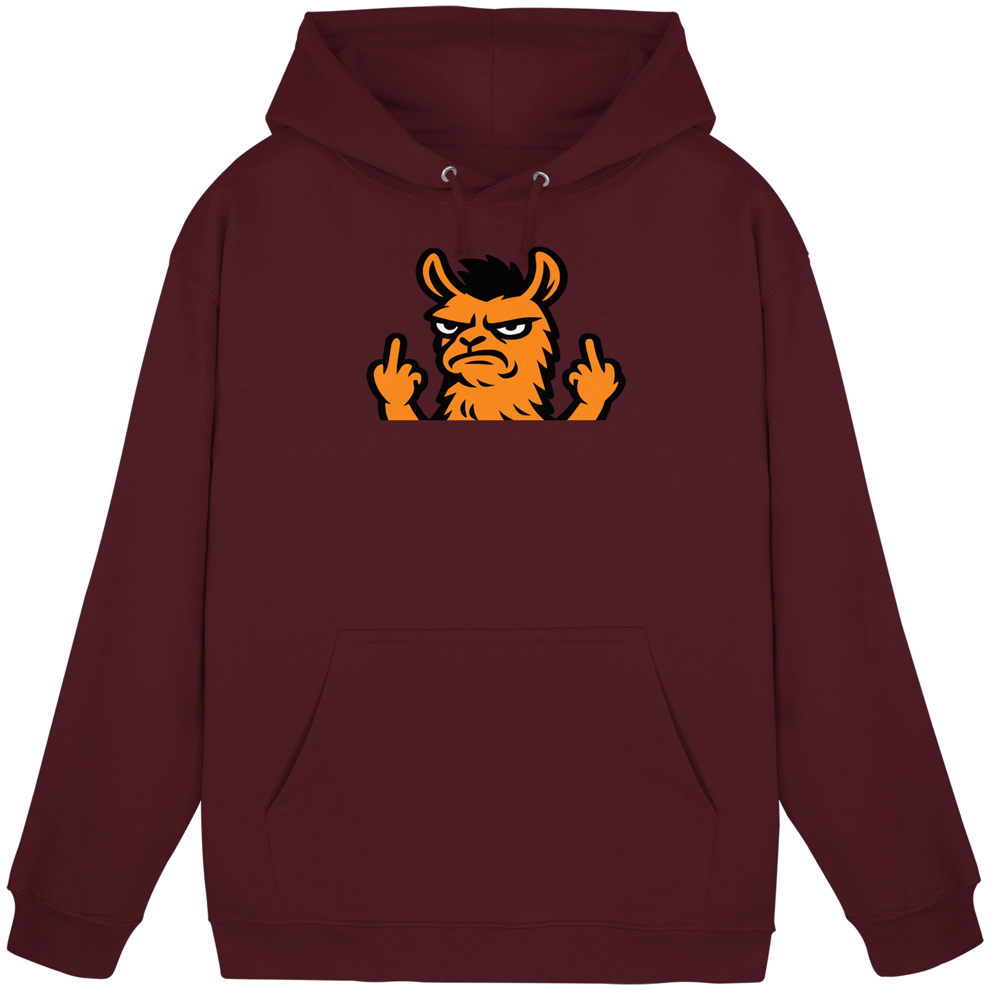Lama mit Mittelfinger – Dein Mode-Statement gegen soziale Überforderung - Basic Unisex Hoodie
