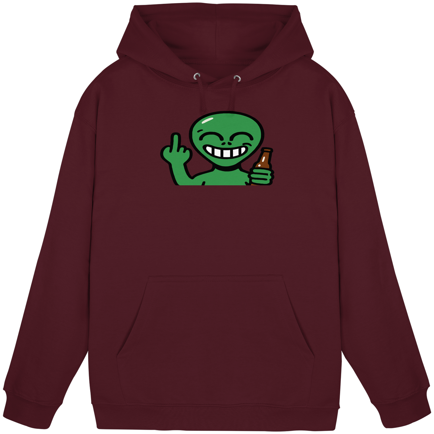 Alien mit Mittelfinger – Cosmic Party, irdischer Finger - Basic Unisex Hoodie