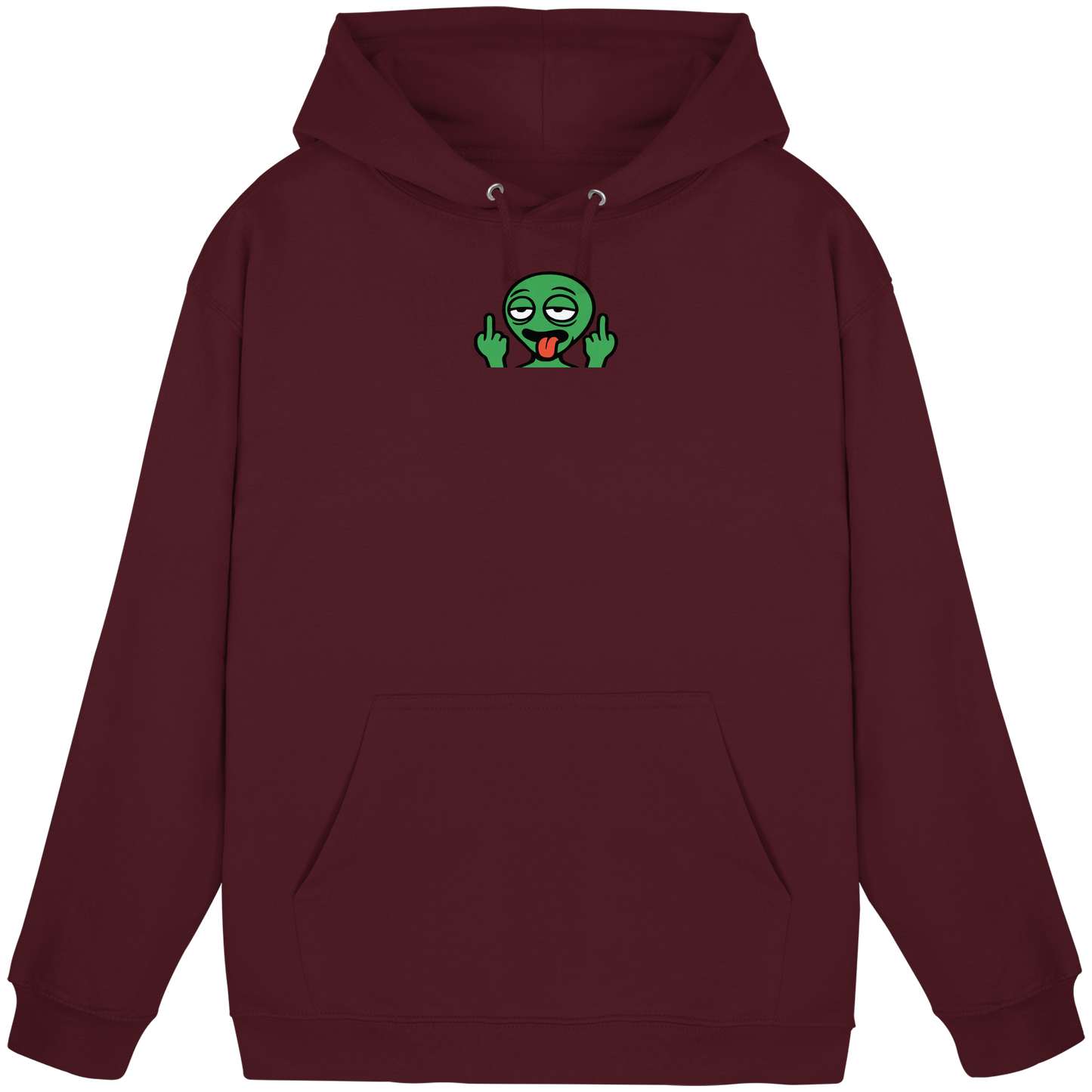 Alien mit Mittelfinger – Ich will nach Hause, aber erst flippe ich euch noch - Basic Unisex Hoodie