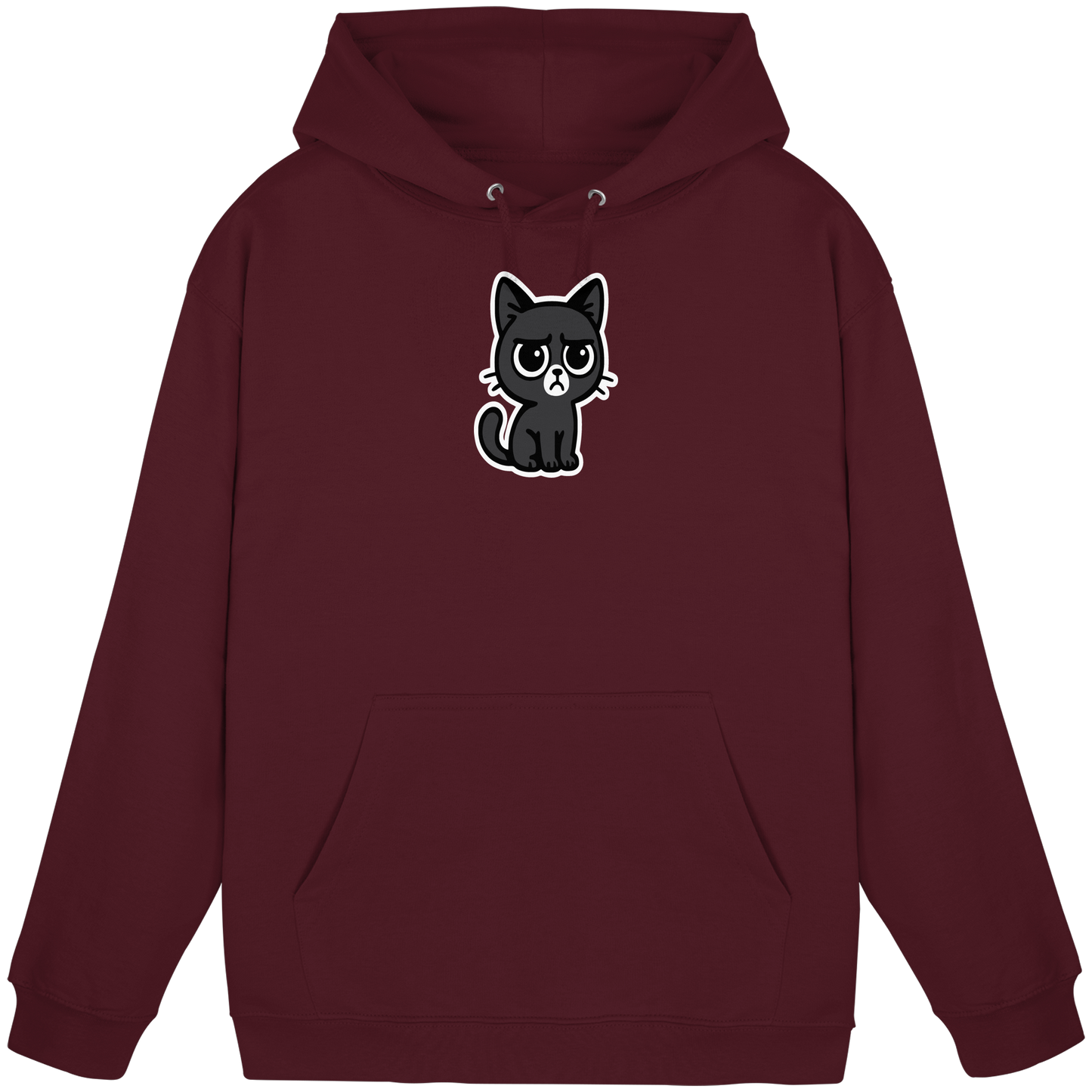 Schwarze Katze mit trotzigen Blick – Management-Ebene: Katze - Basic Unisex Hoodie