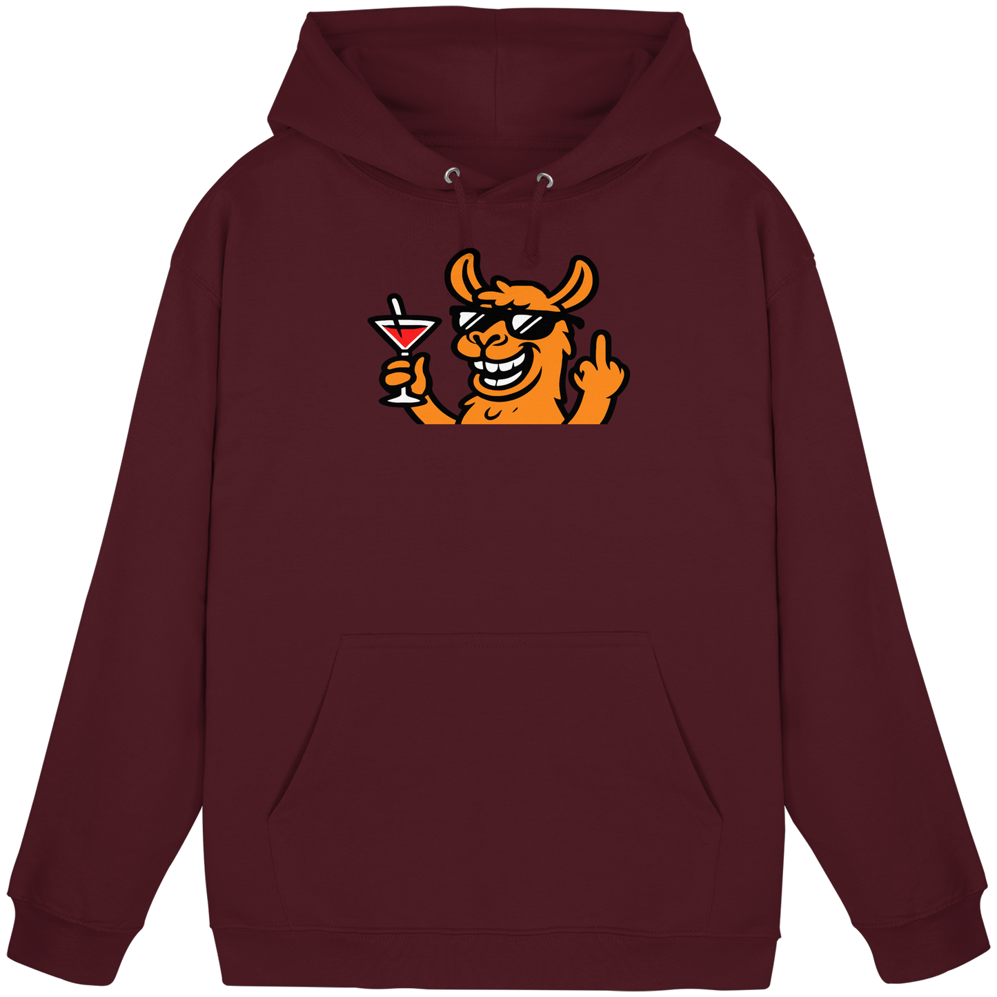 Lama mit Mittelfinger – Partymodus mit Attitüde  - Basic Unisex Hoodie