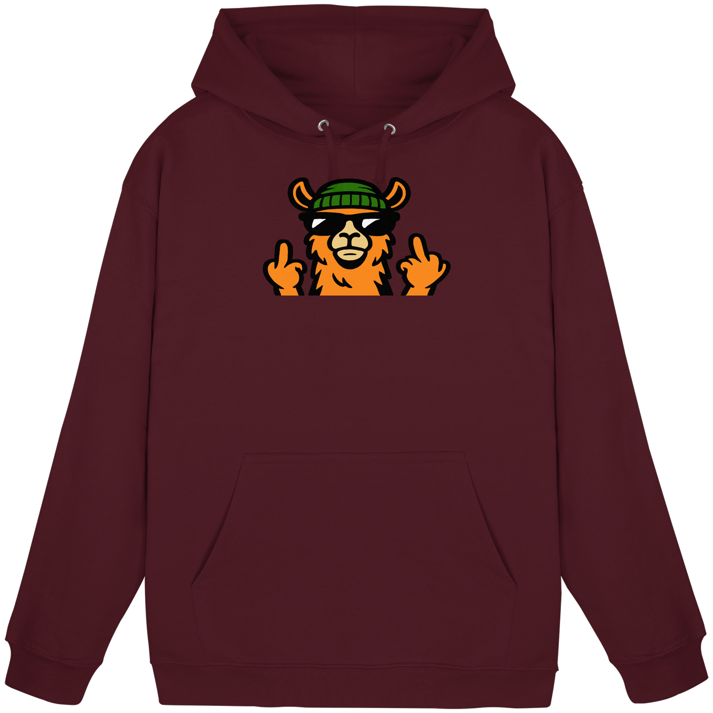 Lama mit Mittelfinger – Dein freches Statement gegen nervige Fragen und blöde Menschen - Basic Unisex Hoodie