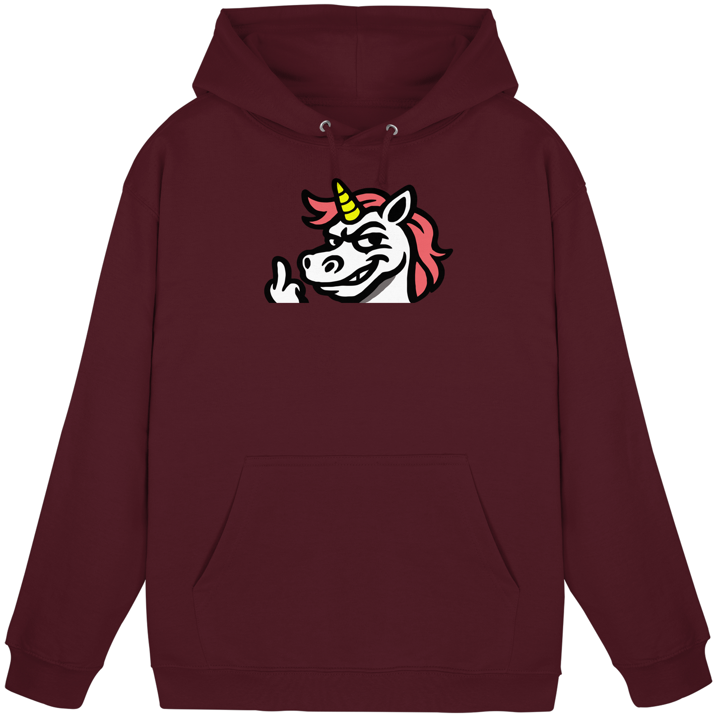 Einhorn mit Mittelfinger – Zu süß zum Ertragen, zu frech zum Ignorieren - Basic Unisex Hoodie
