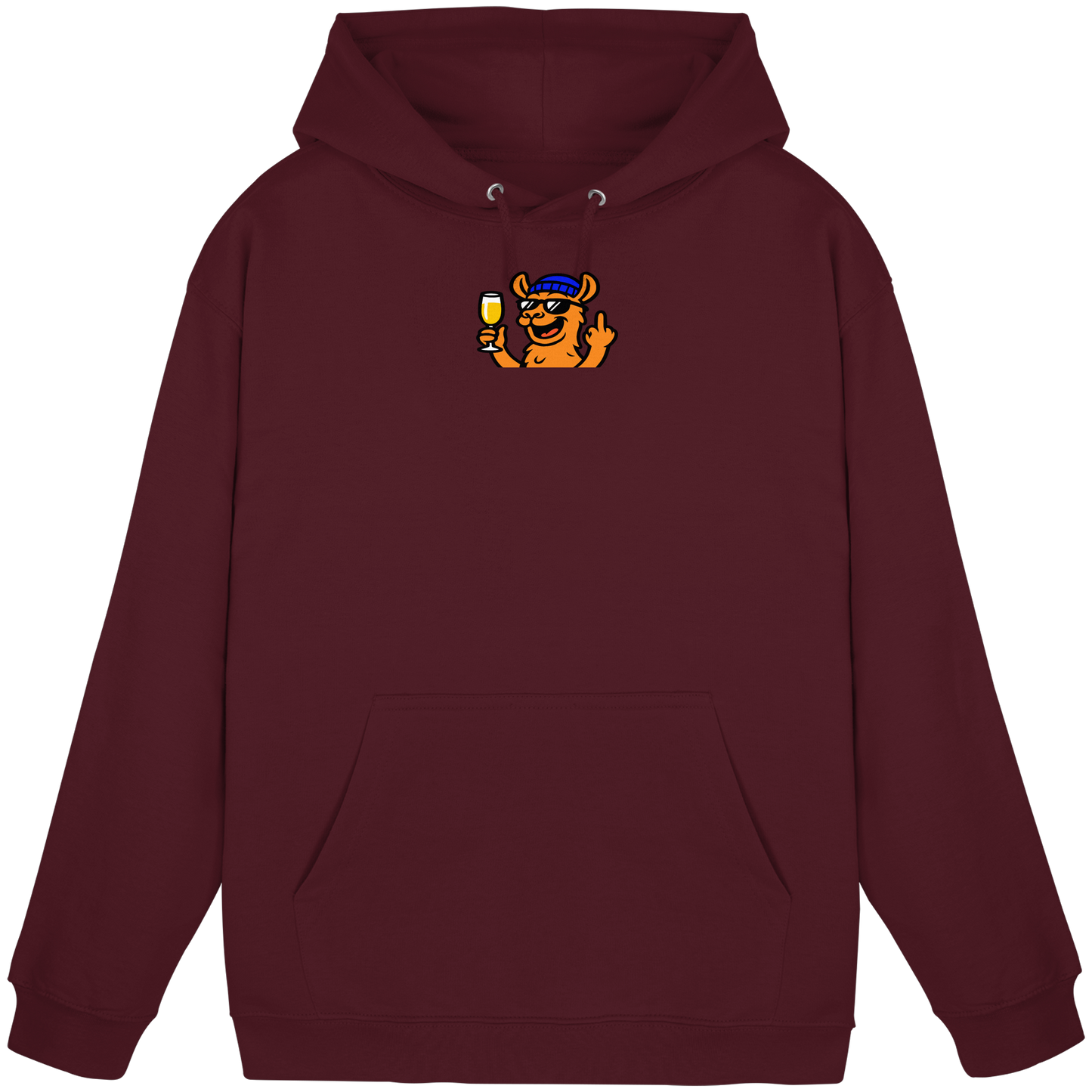 Lama mit Mittelfinger – Der ultimative Stoppschild für Laberer - Basic Unisex Hoodie