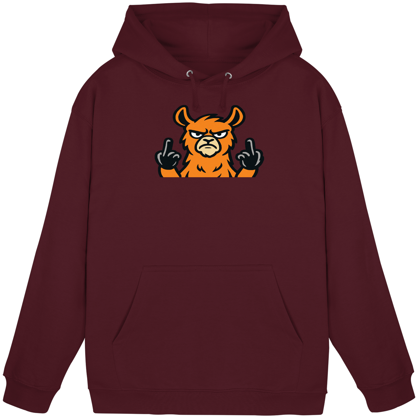 Lama mit Mittelfinger – Das Modeaccessoire für klare Kante und Ruhe - Basic Unisex Hoodie