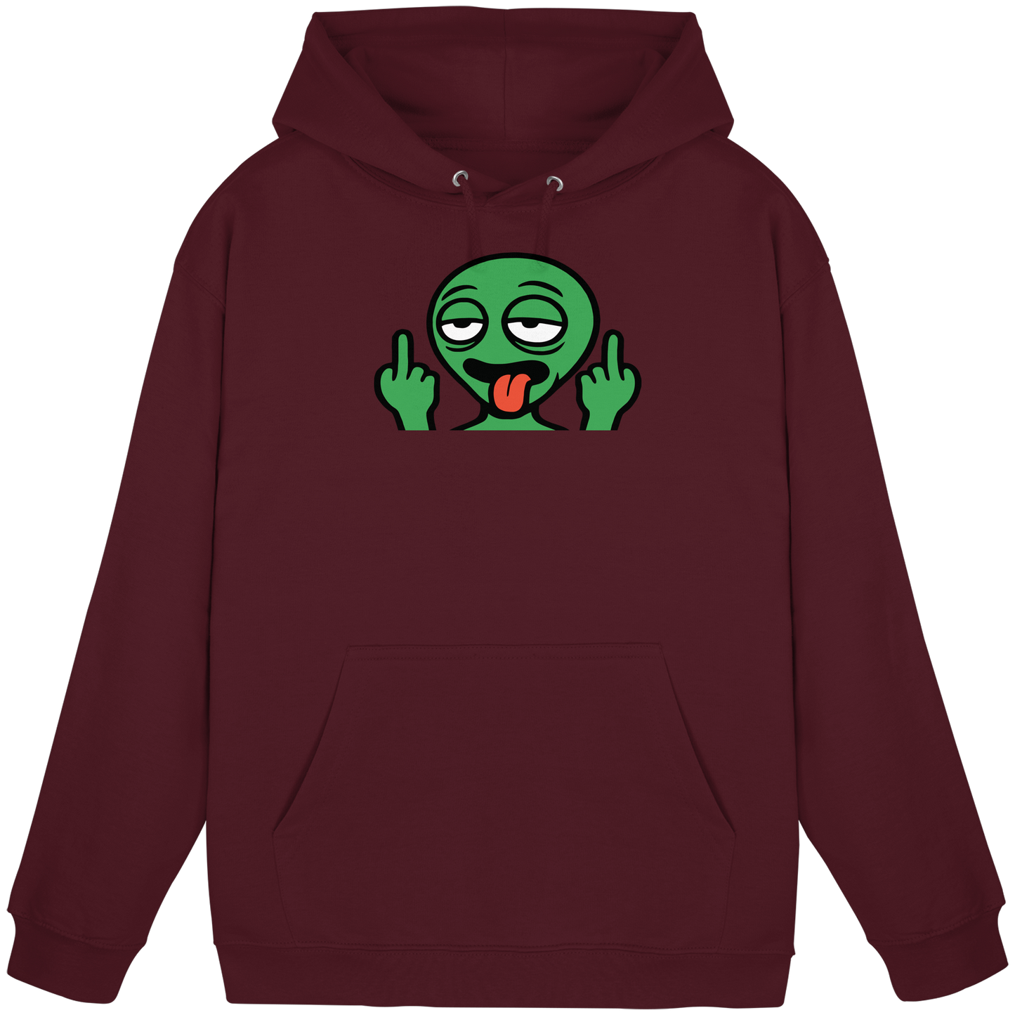 Alien mit Mittelfinger – Ich will nach Hause, aber erst flippe ich euch noch - Basic Unisex Hoodie