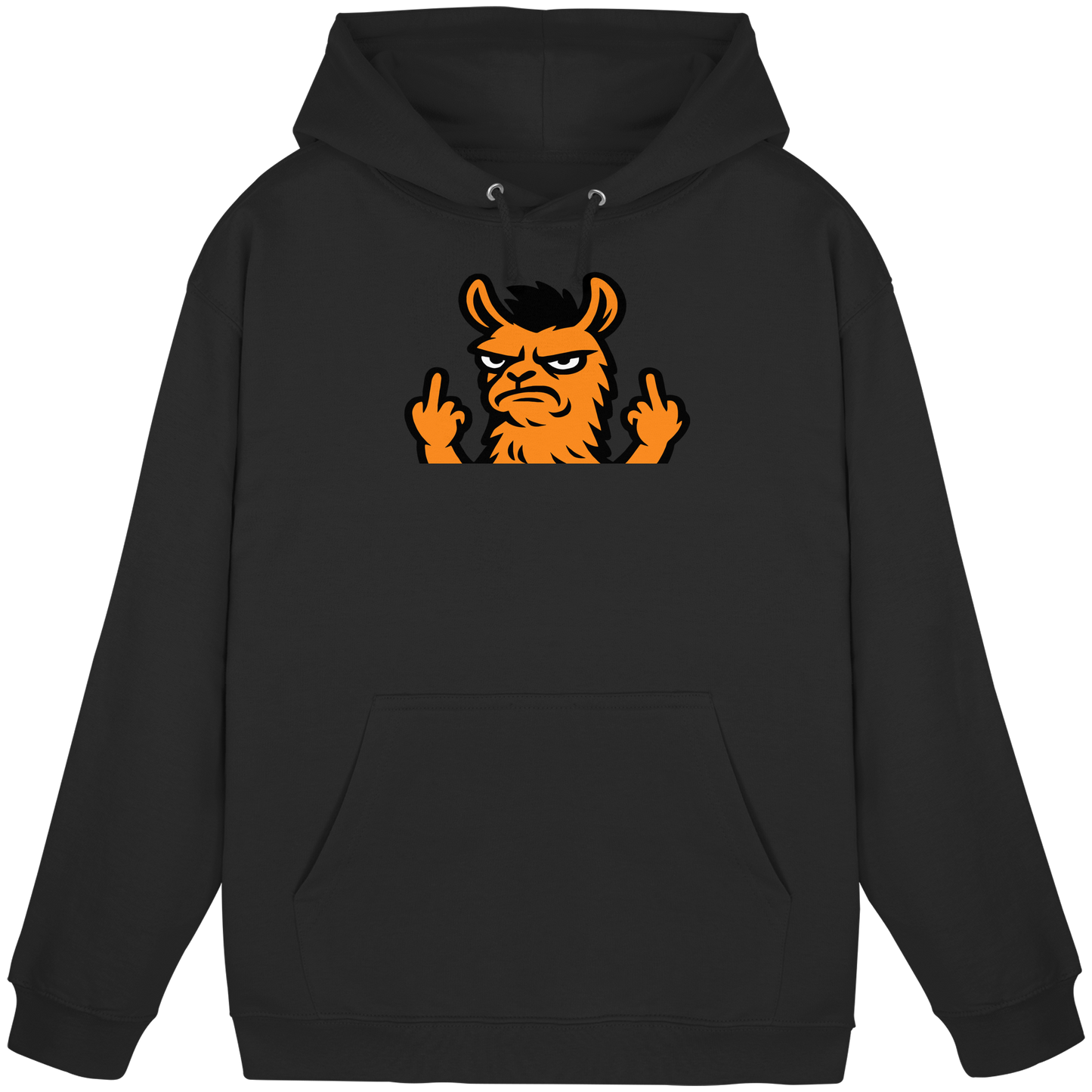 Lama mit Mittelfinger – Dein Mode-Statement gegen soziale Überforderung - Basic Unisex Hoodie