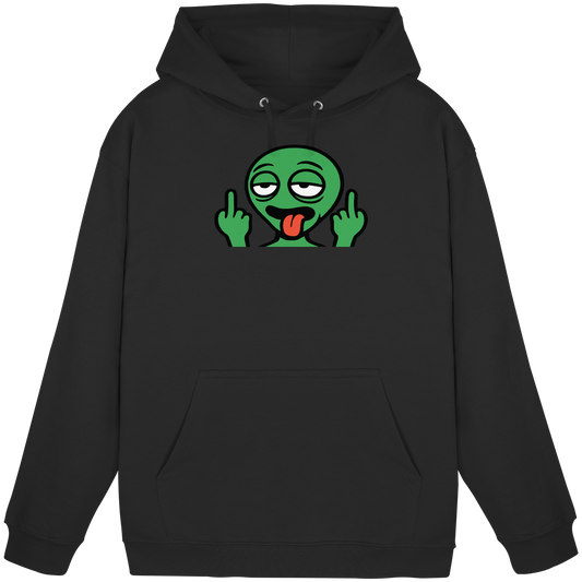 Alien mit Mittelfinger – Ich will nach Hause, aber erst flippe ich euch noch - Basic Unisex Hoodie