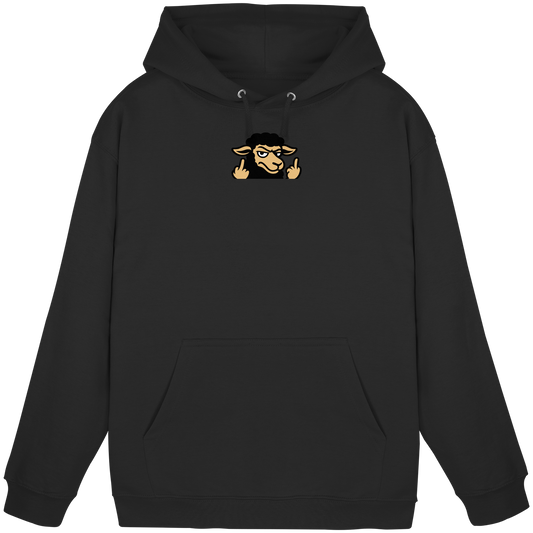 Schwarzes Schaf mit Mittelfinger – Das stille Nein in Stoffform - Basic Unisex Hoodie