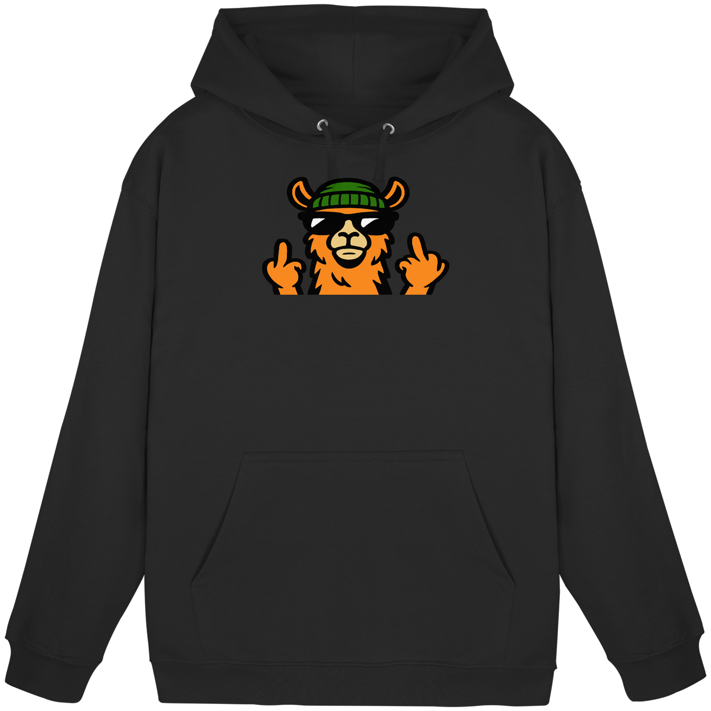 Lama mit Mittelfinger – Dein freches Statement gegen nervige Fragen und blöde Menschen - Basic Unisex Hoodie