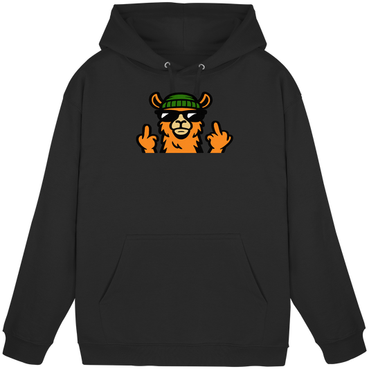 Lama mit Mittelfinger – Dein freches Statement gegen nervige Fragen und blöde Menschen - Basic Unisex Hoodie