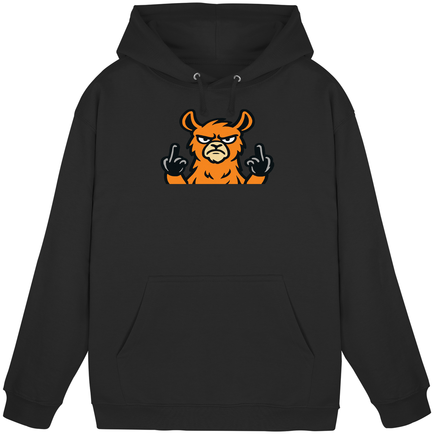 Lama mit Mittelfinger – Das Modeaccessoire für klare Kante und Ruhe - Basic Unisex Hoodie