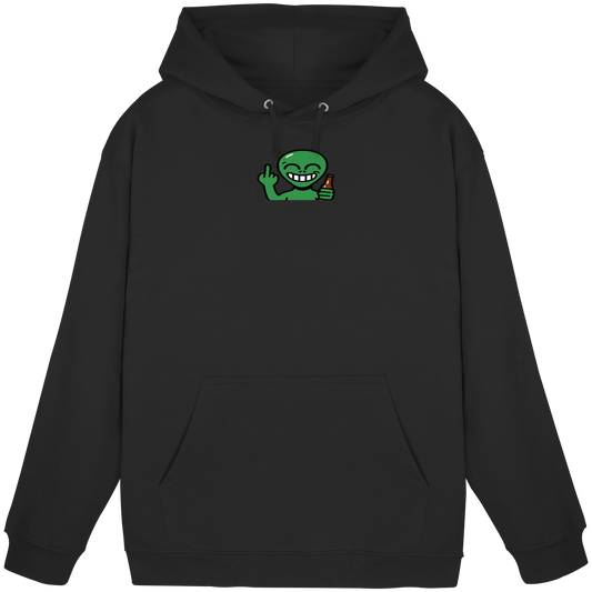Alien mit Mittelfinger – Cosmic Party, irdischer Finger - Basic Unisex Hoodie