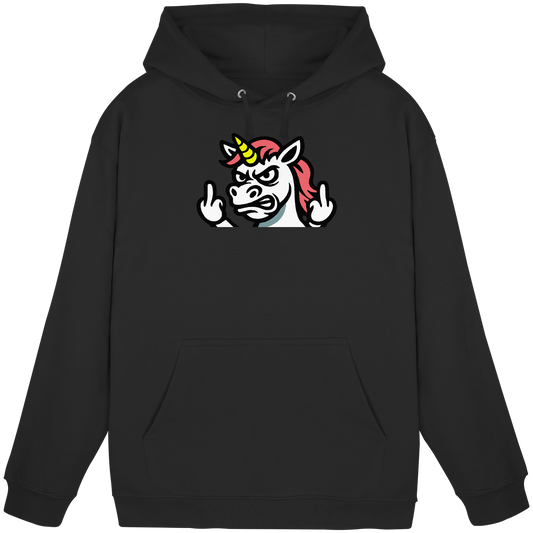 Einhorn mit Mittelfinger – Sag’s mit dem Horn - Basic Unisex Hoodie