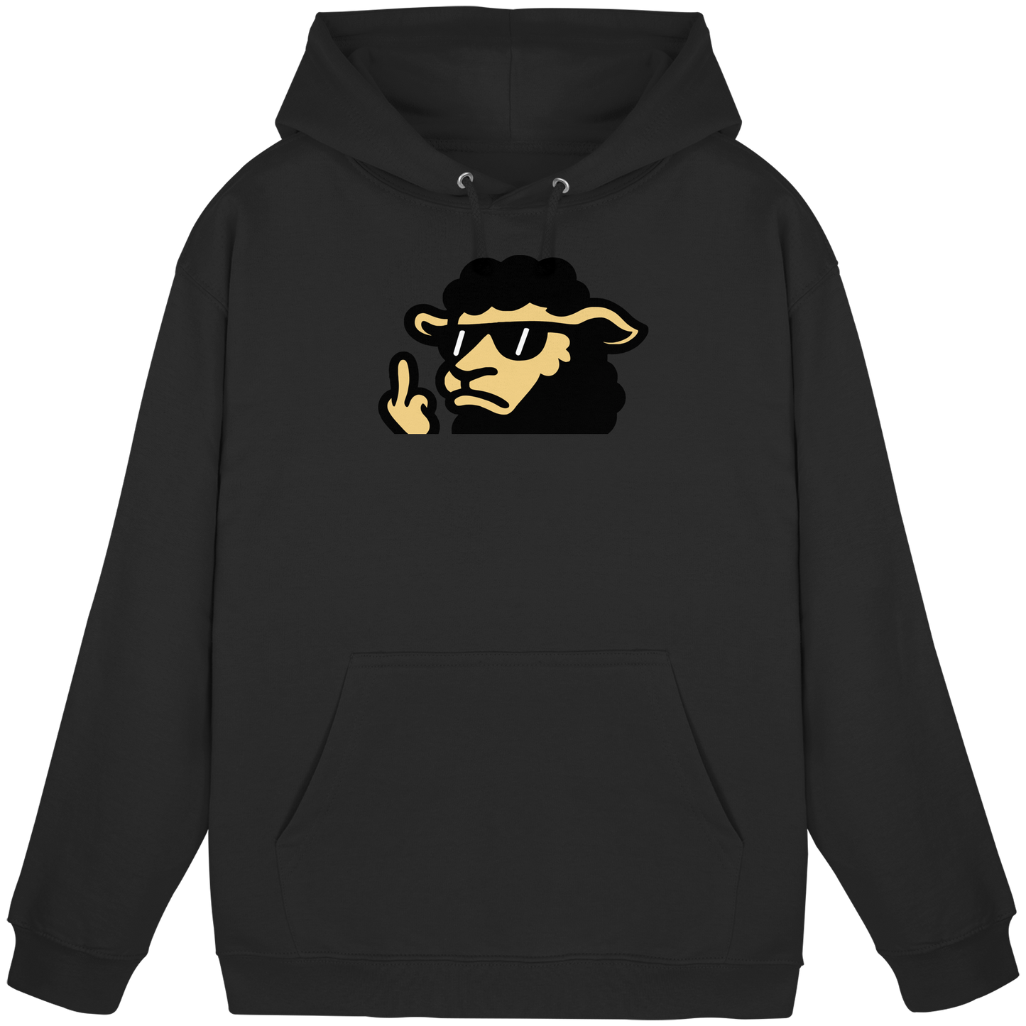 Schwarzes Schaf mit Mittelfinger – Lieber auffallen als mitlaufen - Basic Unisex Hoodie