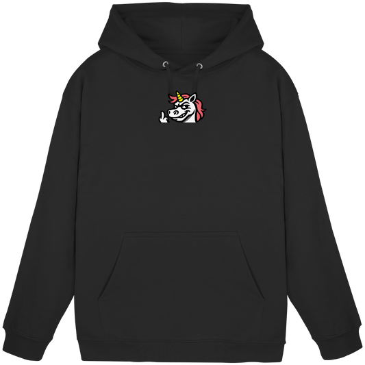 Einhorn mit Mittelfinger – Zu süß zum Ertragen, zu frech zum Ignorieren - Basic Unisex Hoodie