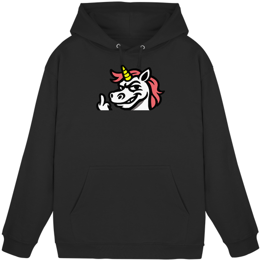 Einhorn mit Mittelfinger – Zu süß zum Ertragen, zu frech zum Ignorieren - Basic Unisex Hoodie