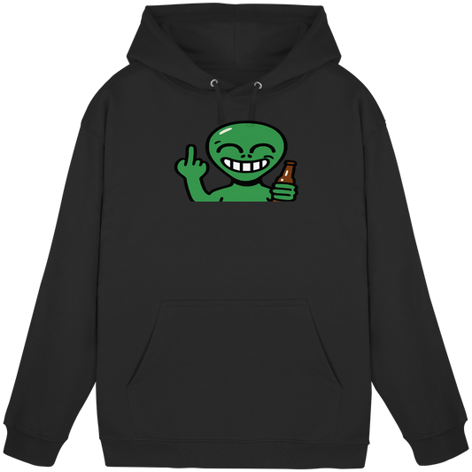 Alien mit Mittelfinger – Cosmic Party, irdischer Finger - Basic Unisex Hoodie