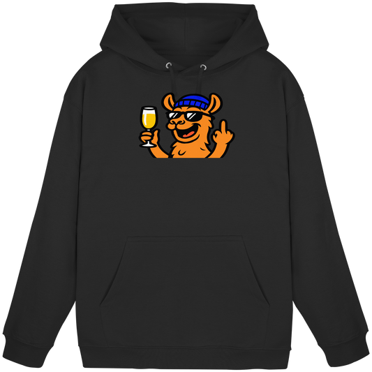 Lama mit Mittelfinger – Der ultimative Stoppschild für Laberer - Basic Unisex Hoodie