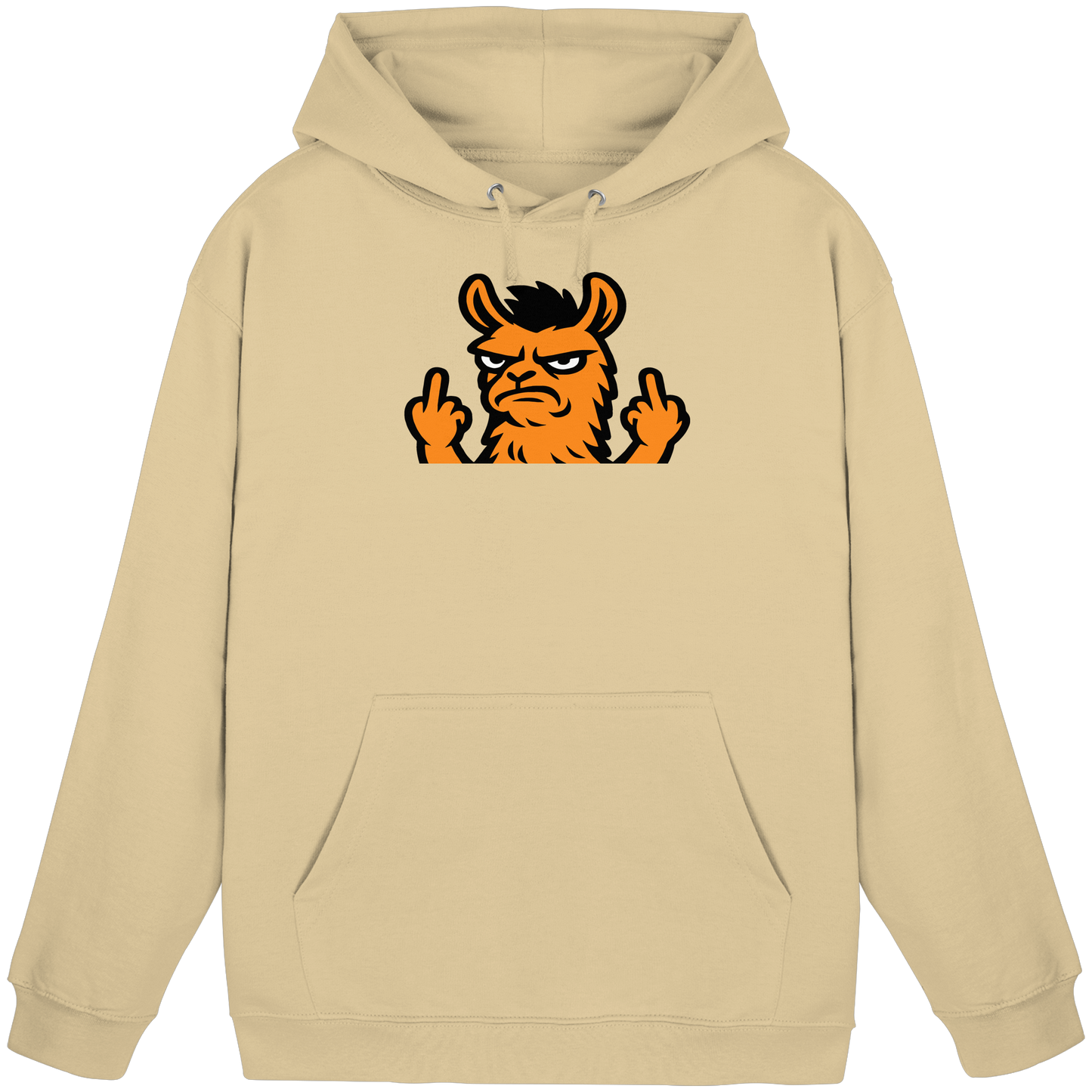 Lama mit Mittelfinger – Dein Mode-Statement gegen soziale Überforderung - Basic Unisex Hoodie