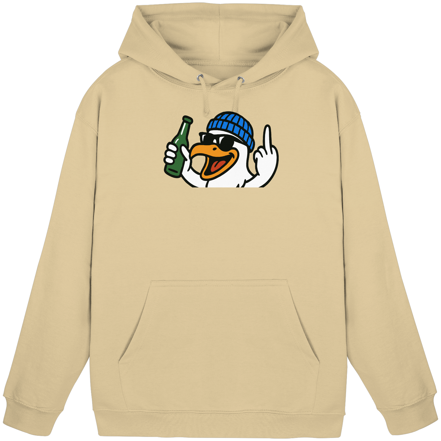 Möwe mit Mittelfinger – Der fliegende Cocktail der Verweigerung - Basic Unisex Hoodie